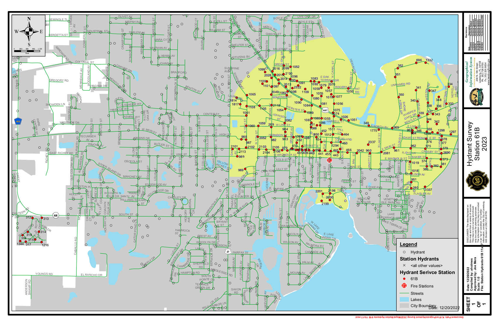 Fire Hydrant Testing Area Map March 2023